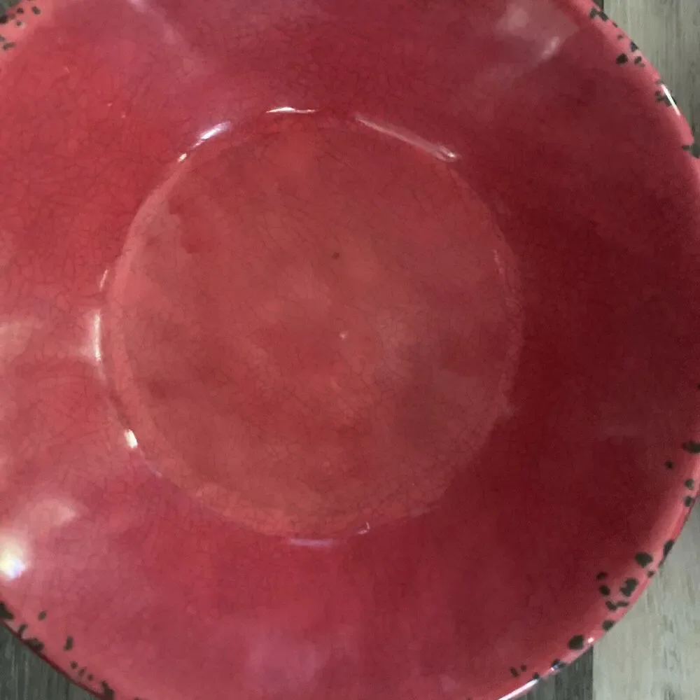 Tommy Bahama Melamine Red Salad Pasta Soup Bowls 7” Round Set of 4